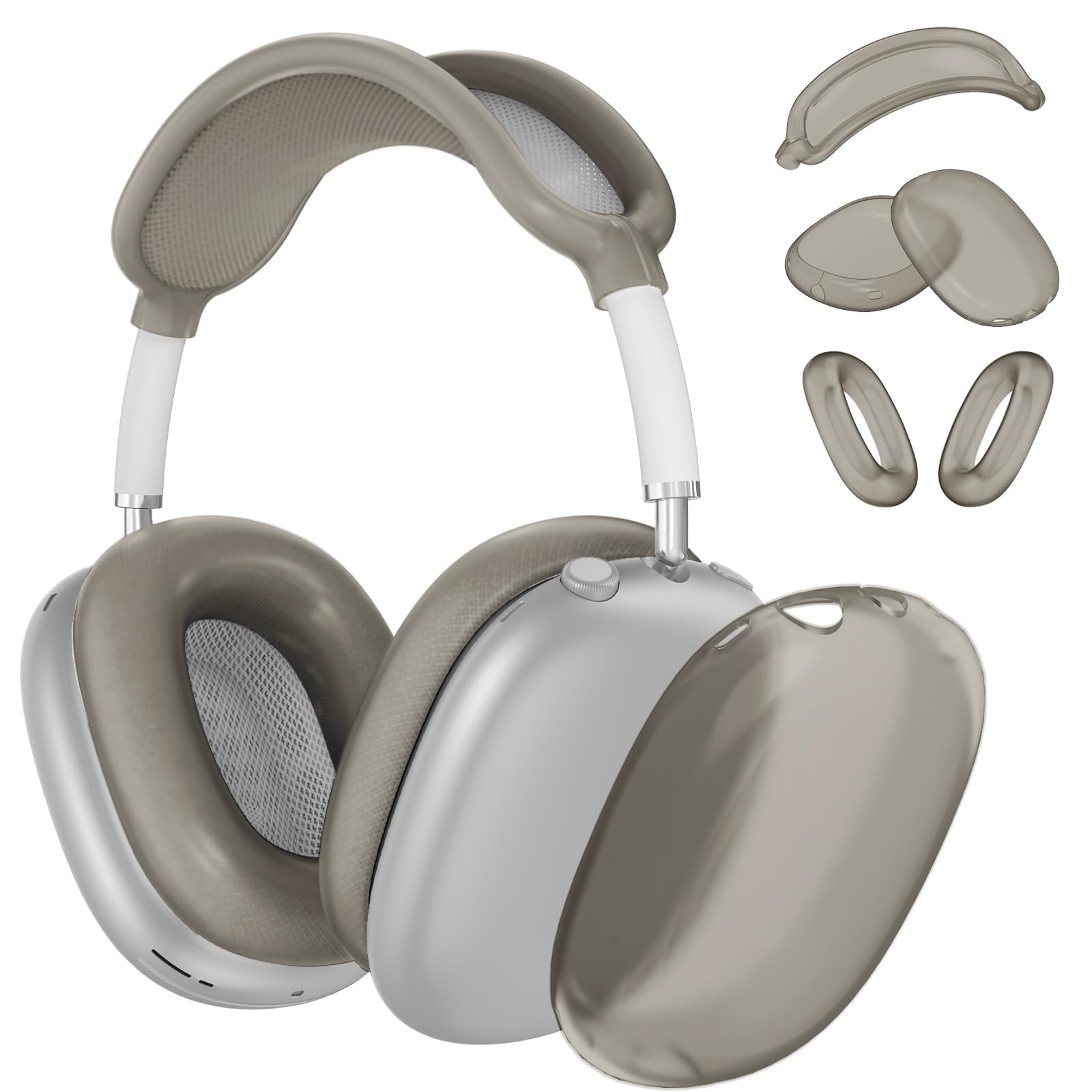 Silicone Case Cover for AirPods Max Headphones, Ear Pad Case Cover/Ear Cups Cover/Headband Cover for AirPods Max (USB-C/Lightning)(2024/2020), Soft