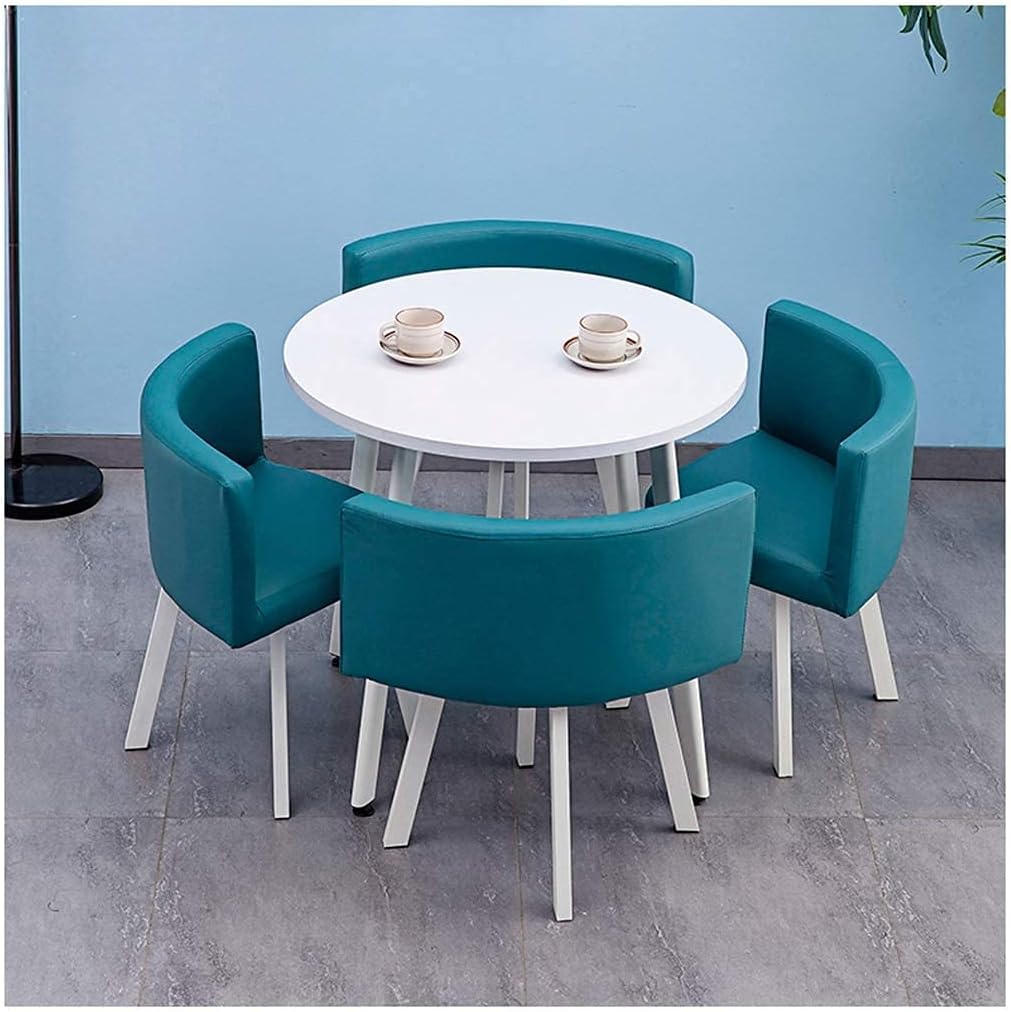 Office Reception Lounge Area Coffee Shop Tea Shop Leisure Table Balcony Living Room Round Table 80cm Solid Wood Dining Table Family Living Room Kitchen Lounge Table (Color)