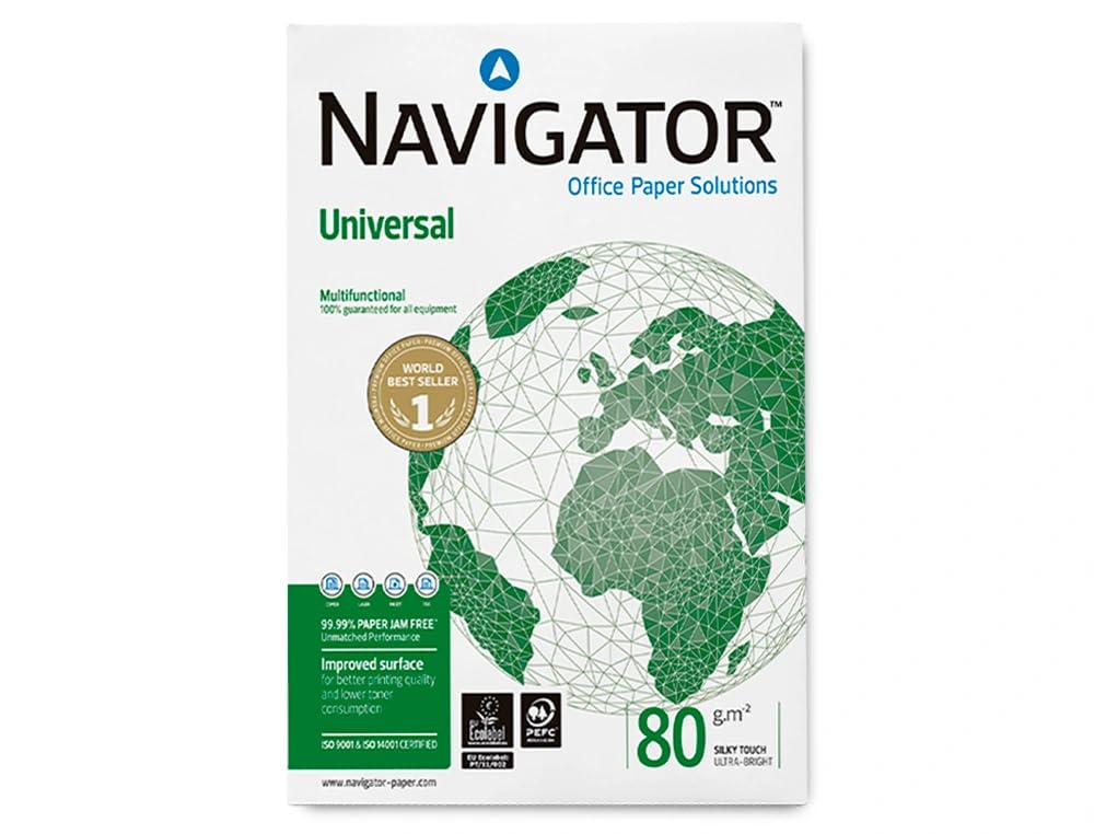 Navigator Papel Multifunción de 80 Gramos, A4, 5 Paquetes de 500 Hojas (2500 Hojas)