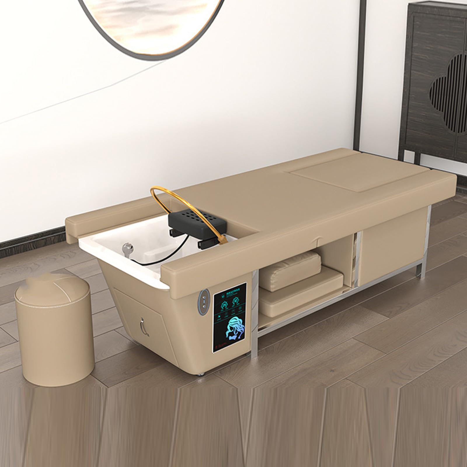 Professional Beauty Salon Electric Shampoo Bed with Water Circulation Fumigation Foot Massage