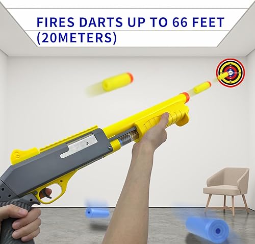 Miniatura 3 de Escopeta de juguete blanda de espuma de bala con proyectiles de expulsión y munición para niños y adultos juego de disparos