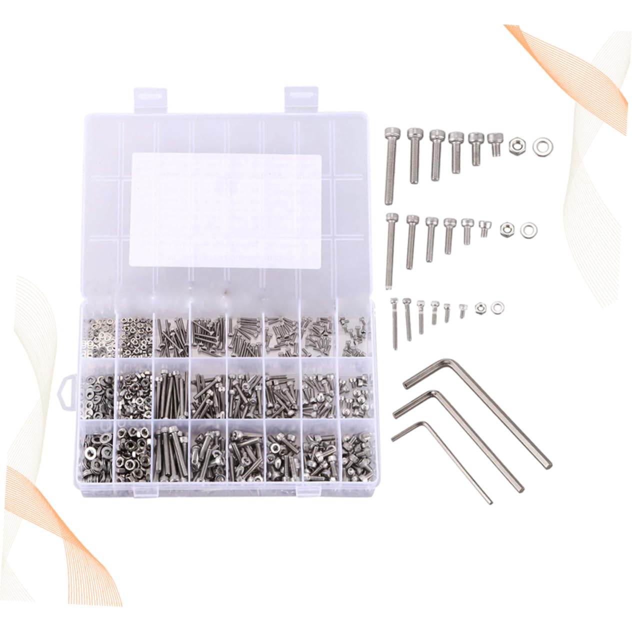 Jeu de Boulons et Écrous M2 M3 M4 en Acier Inoxydable 1080 Pièces