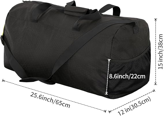 Eono 90L Foldable Travel Duffle Bag Hold All Travel Luggage Bag Holiday Bag with Multi-Pockets for Women Men (Black)