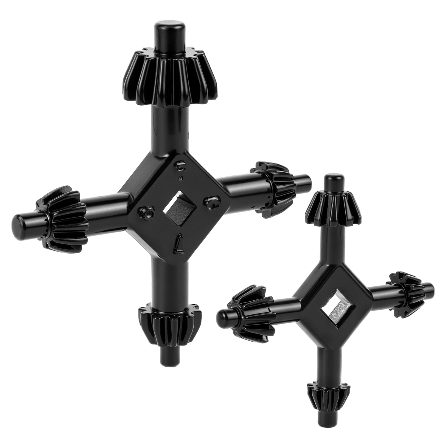 QWORK 2pcs 4-in-1 Drill Chuck Key Set, Hand Drilling Chuck Wrench for Electric Drills, Size 3/8, 1/2, 3/4, 1 Inch, (L+S),