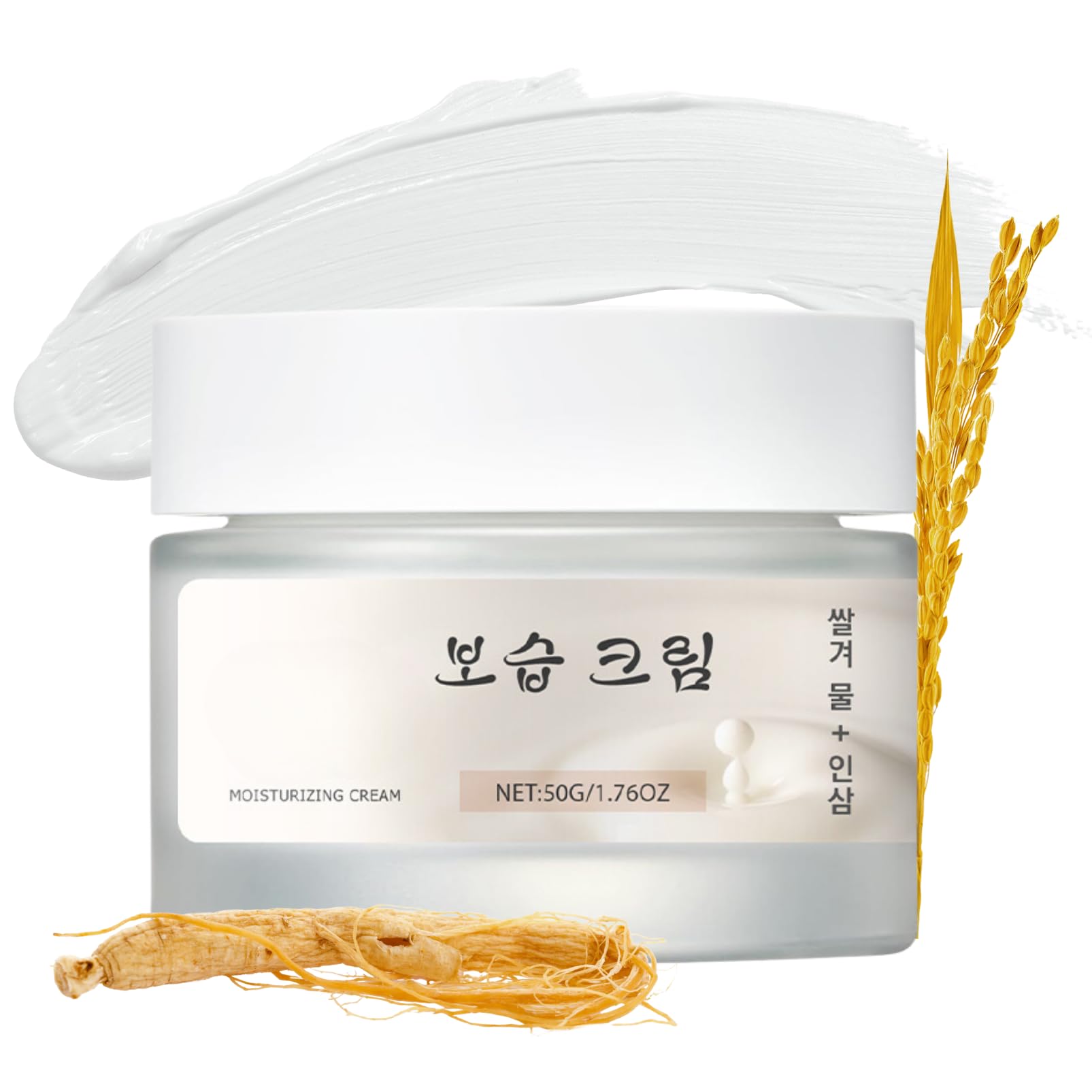 Ginseng & Rice Moisturizing Cream, Korean Face Cream for Women Anti Aging Face Cream