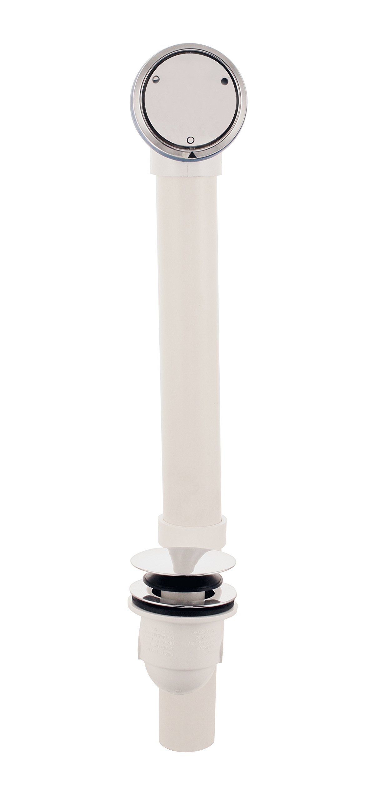 Westbrass Universal Deep Soak PVC Bath Drain, D493244CHM-26, Polished Chrome