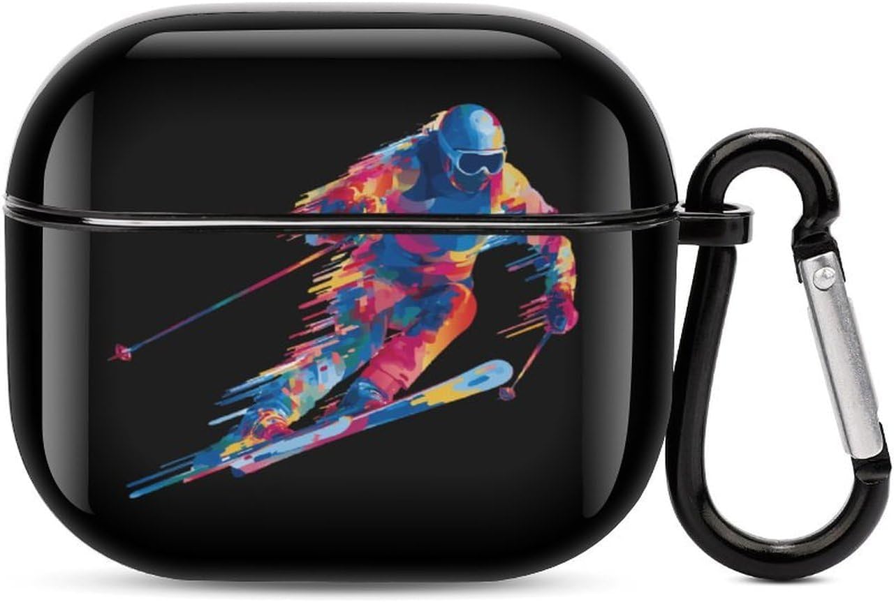 Ski Racer Cute Earbud Case Shockproof Headphone Cases