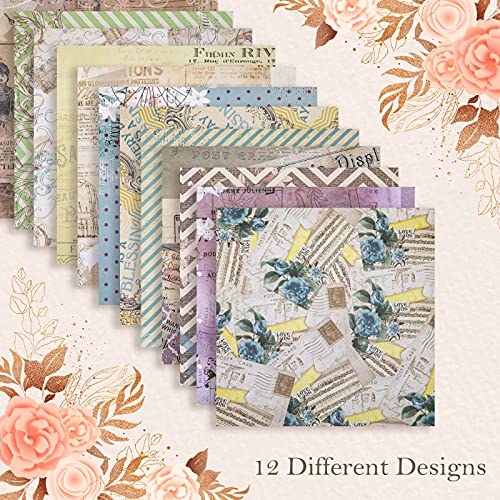 Vondyu Double-Sided Scrapbook Paper 12×12,Floral Dotted Scrapbook Paper Cardstock,180Gsm Premium Prints Card Stock Patterned Papers,Photo Background Paper For Arts Crafts Project Scrapbooking-24 Pages #TOP2