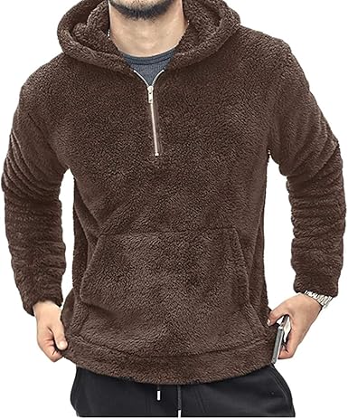 fuzzy fleece pullover mens