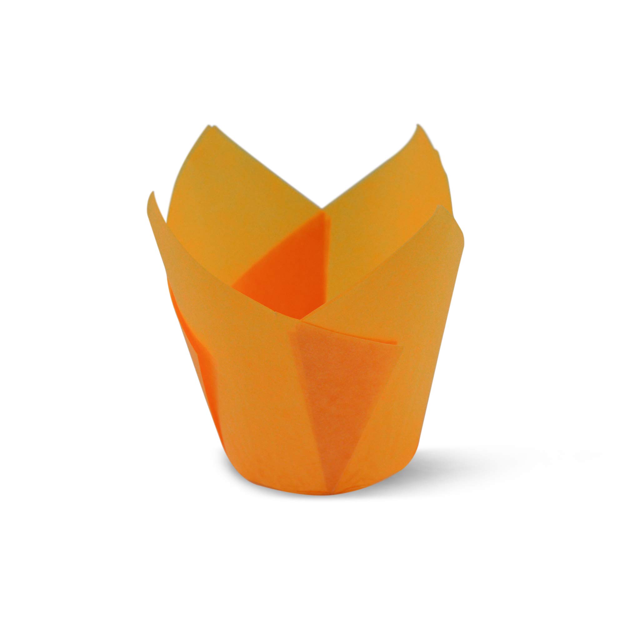 Moldes de tulipán naranja para hornear magdalenas, papel a prueba de grasa, 200 unidades
