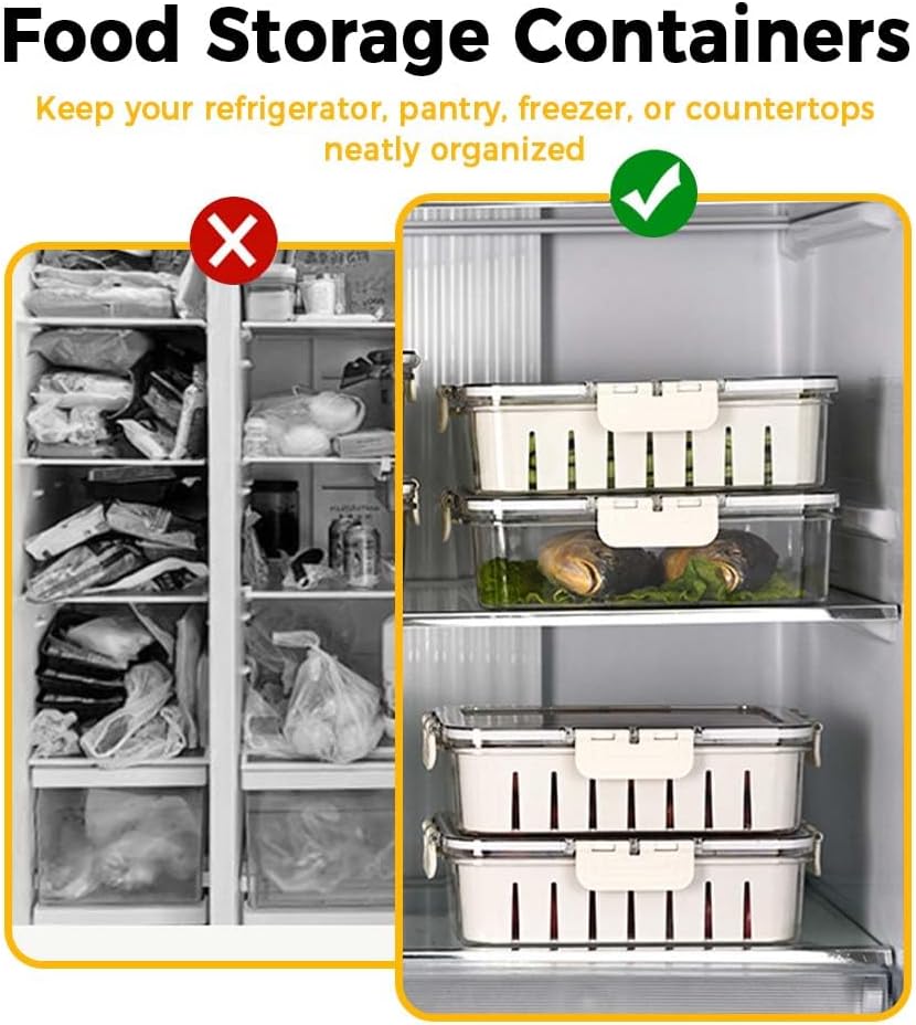 Divided Serving Tray with Lid and Handle, Snack Box Charcuterie Container Portable Fridge Organizer for Fruits, Veggie, Candy, Nuts, Picnic, Party (1), White