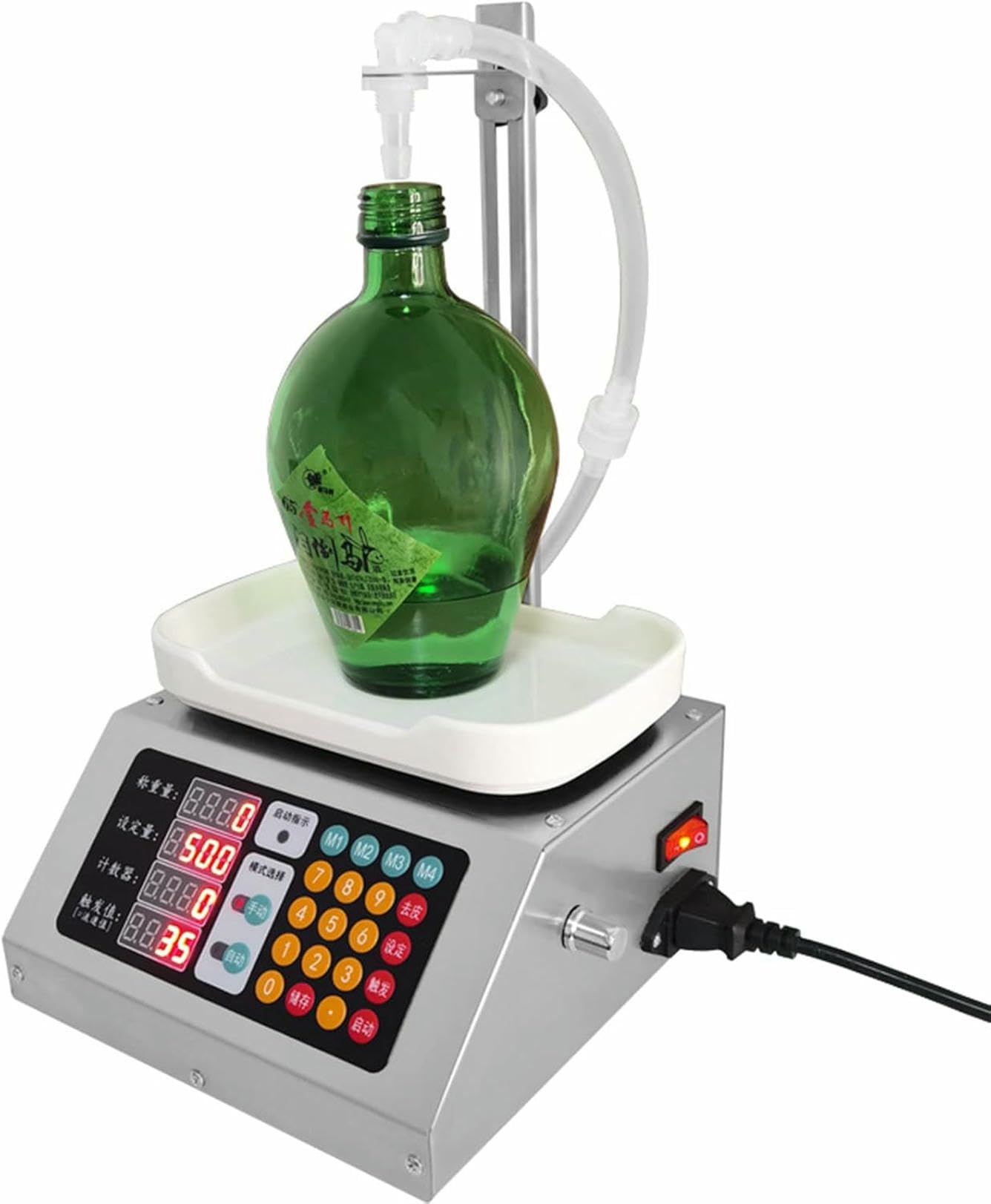 Maszyna do napełniania płynami, automatyczny system ważenia 5-1000 ml z funkcją liczenia, panel LED, konstrukcja zapobiegająca kapaniu do perfum, oleju, płynów