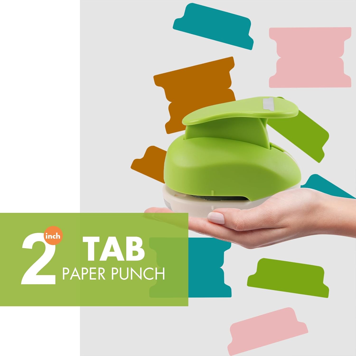 2 Inch Tab Punch - Tab Shaped Paper Punch for Creating Custom DIY Tabs - Ideal for Scrapbooking, Organize Files, Bible Tabs, Junk Journals, Planner Inserts, and More
