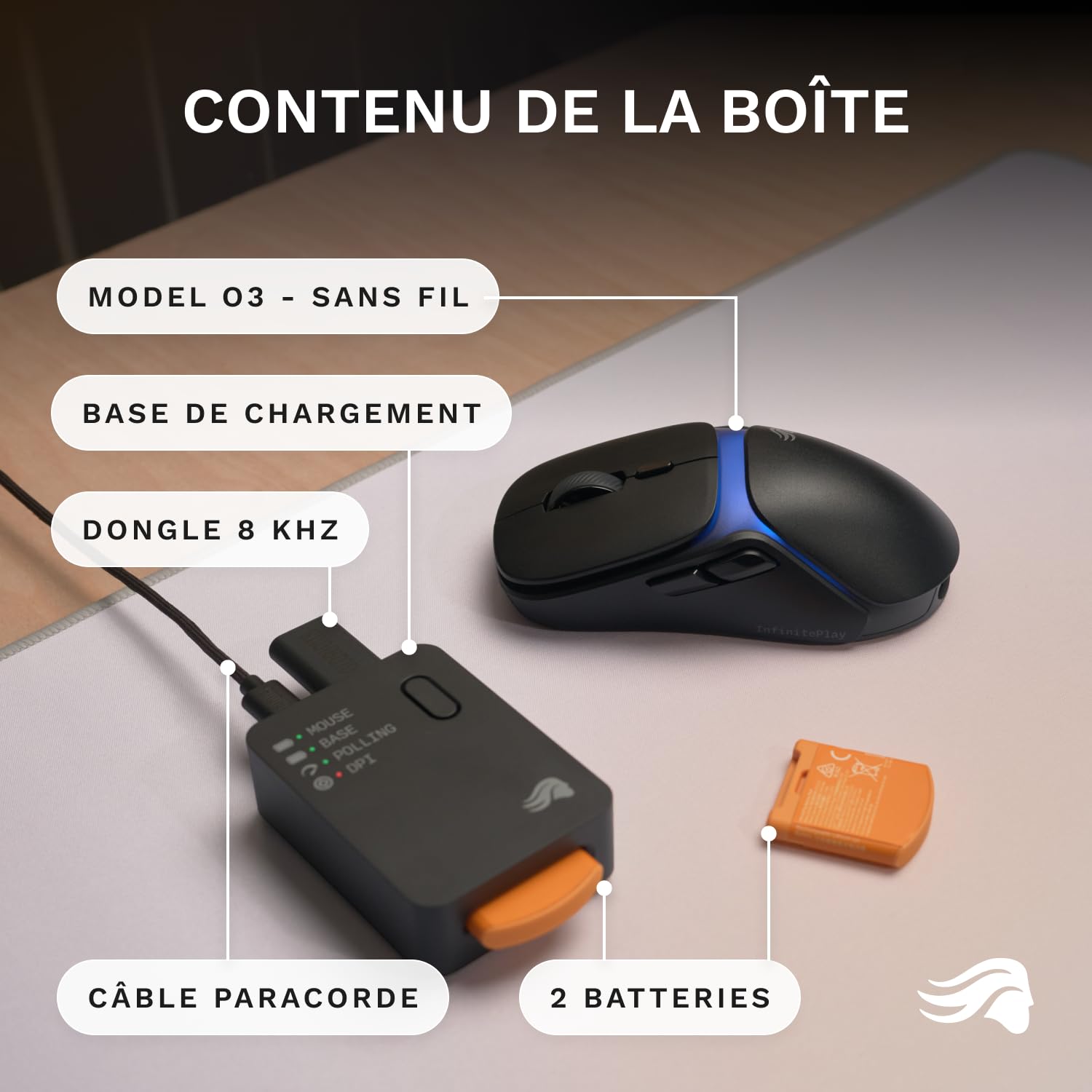 GLORIOUS Model O 3 Souris Gaming sans Fil (Noir)