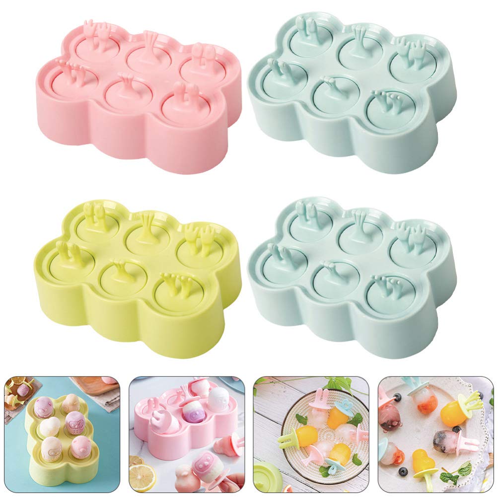Cabilock 4ensembles Moules à Glace Silicone Animal Lot Pour Fabrication De Glaces Diy Et Glaçons