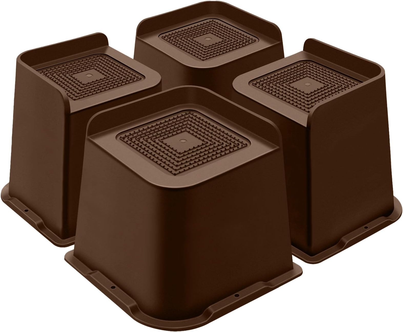 ANNKUT Bed Risers 5 Inch Heavy Duty, Furniture Risers for Bed Desk Table Sofa Couch,Oversized Bed Lifts Risers,Support up to 5000 Lbs(4 Pack Brown)