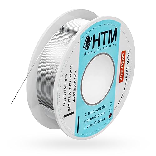 Rosin Core Solder Wire For Electronics,63/37 Tin Lead Low Temp Solder Metal Wire(1.0mm/50g) - 1.0mm/50g