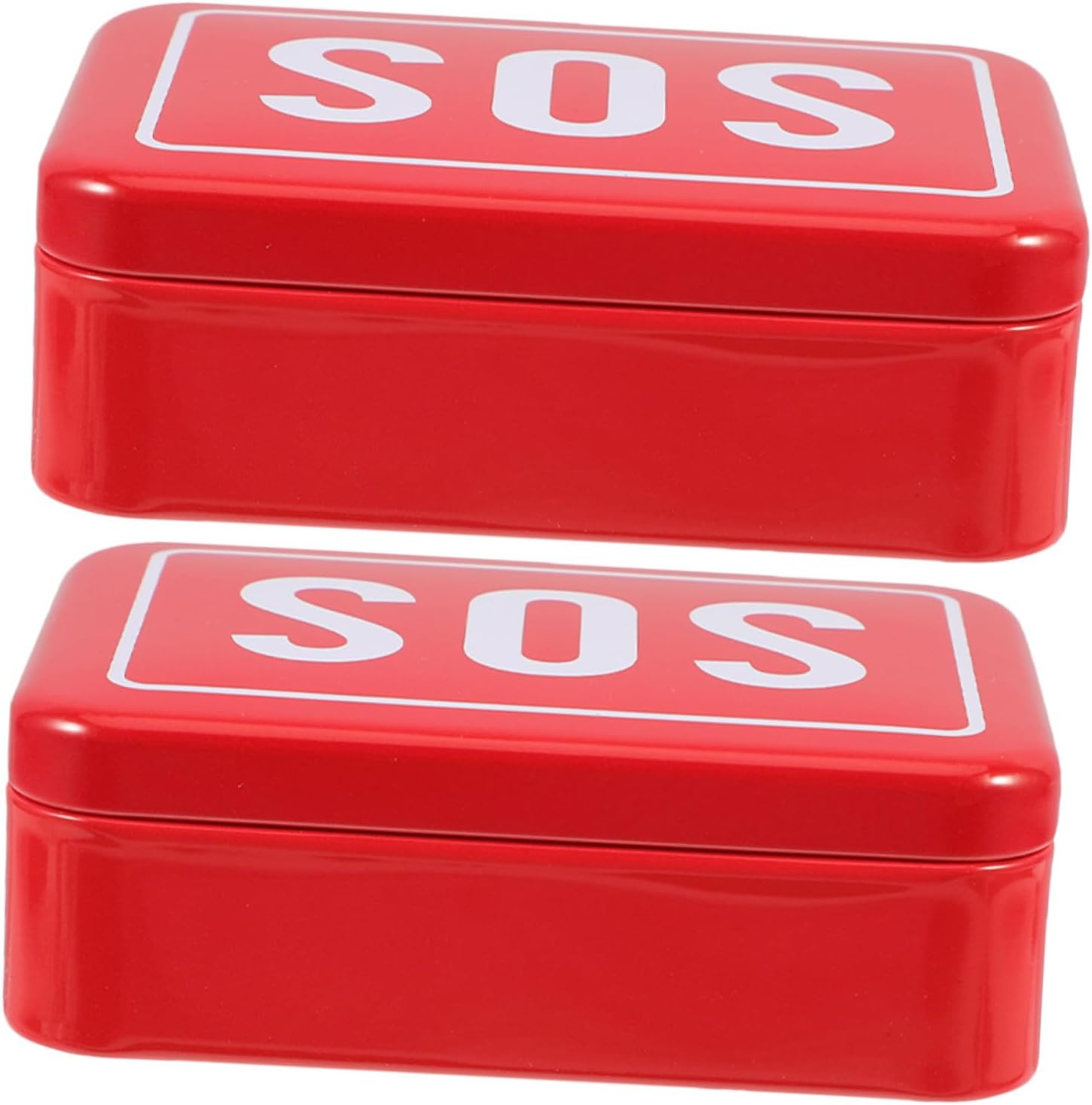 2pcs Sos Survival Box Metal Medicine Organizer for Emergency Storage Durable Outdoor Tool Kit for Camping Hiking Travel Essential Supplies Storage