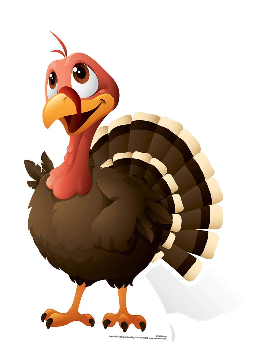 Star Cutouts - Christmas Turkey Cardboard Cutout - 2.11ft