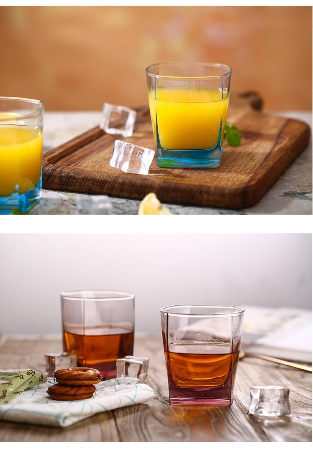 ROCKFORD Italian Premium Whiskey Glasses Set of 2, 300ML, Transparent, Old Fashioned Barware Tumbler for Scotch, Vodka, Bourbon, Liquor, Cocktail, Square Crystal Glass for Stylish Drink Presentation — Amazon image 6