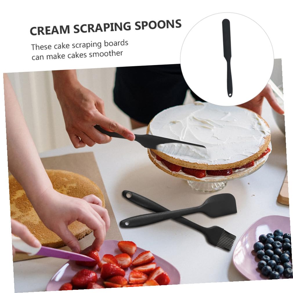 de Espátulas de Silicona para Raspar Mermelada y Crema Juego de 9 Piezas Negro Utensilios de Cocina para Repostería y Mezcla Eficaz