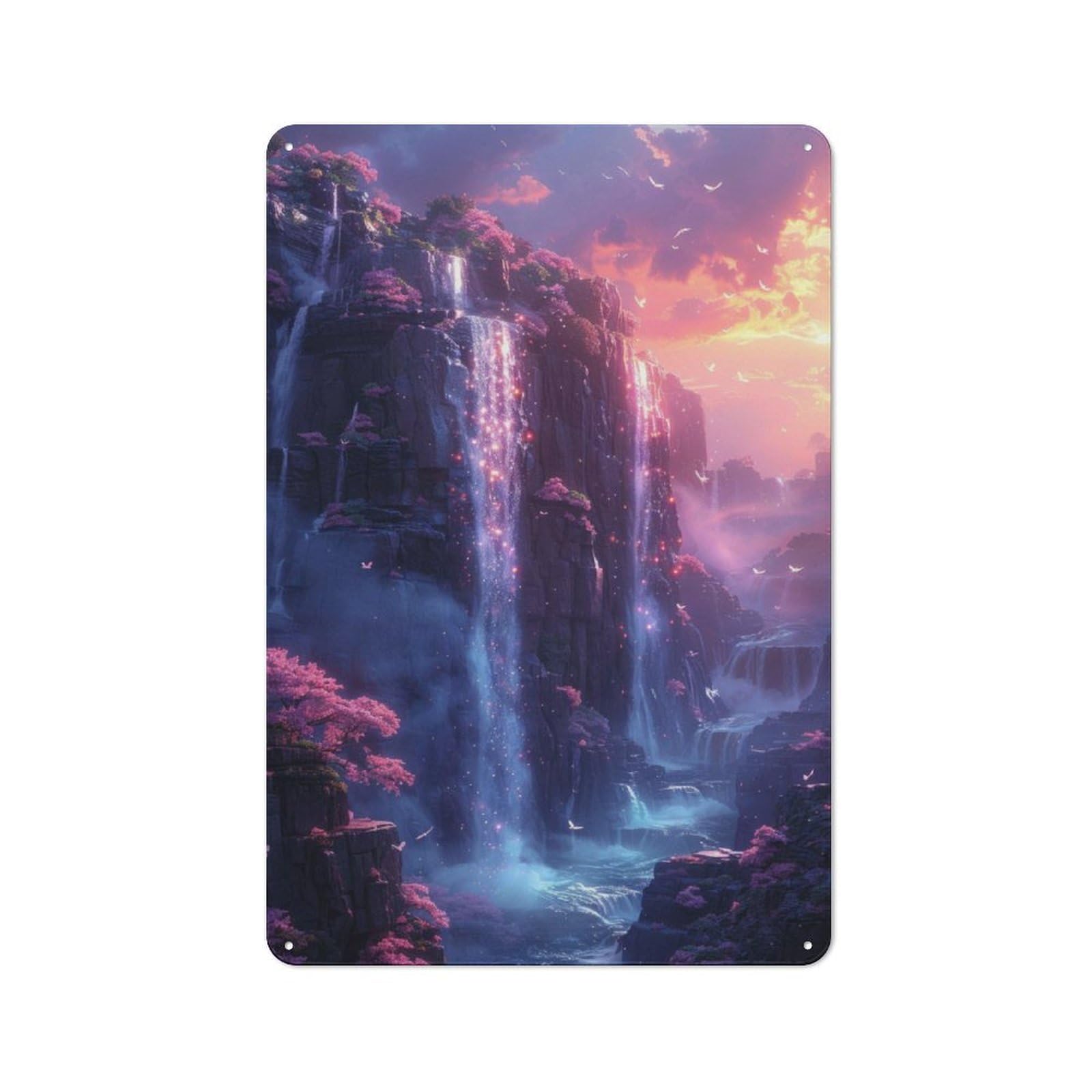 Junmoney Magical Waterfall Industrial Decorative Metal Plaque 30X20cm, Studio Wall Art For Flat, Bar, Studio Or Gallery Wall