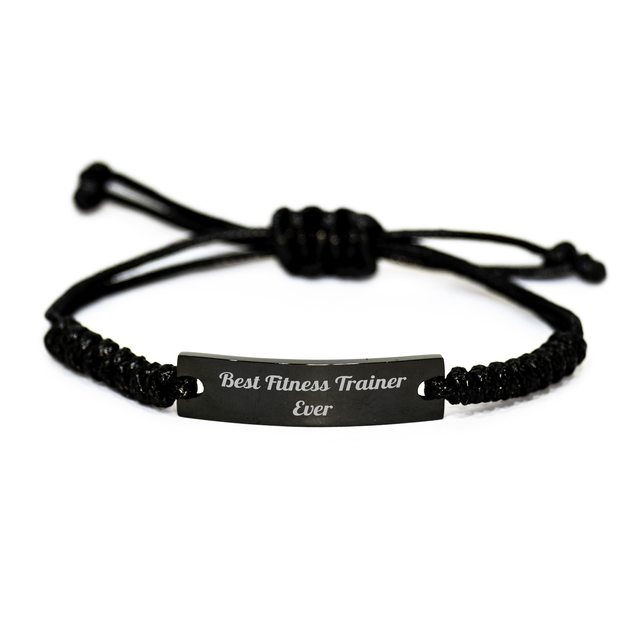 Fitness Trainer Rope Bracelet, Best Fitness Trainer Ever Gifts from Friends, Engraved Fitness Trainer Birthday Unique Gift