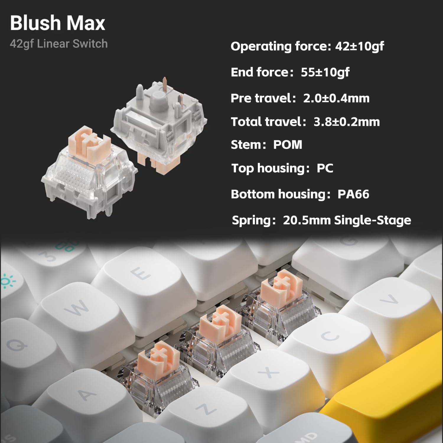 nuphy Halo65 V2 Wireless Mechanical Keyboard with PBT Keycaps, 65