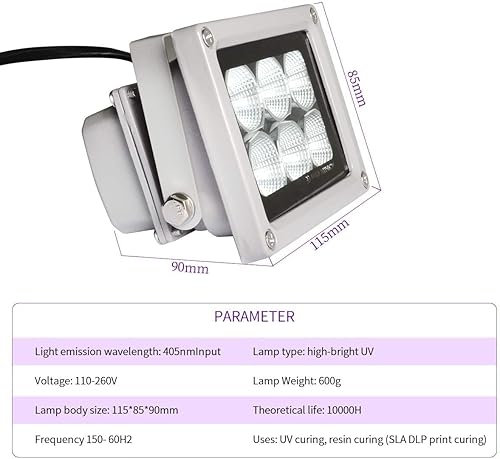 Miniatura 3 de Impresora 3D Resina UV Curado Luz para SLA/DLP/LCD Impresión 3D, Resina Fotosensible Solidificar, Luces LED UV de 405 nm con efecto de salida de 60 W