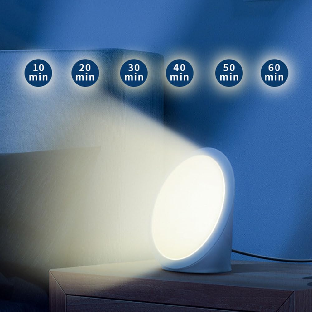Lampe de Jour 10000 Lux Lampe de Luminothérapie LED avec 6 réglages de minuterie Lumière du Soleil Soleil Bionique Variateur Triste Lampe de Luminothérapie Design Compact Lampe de Soleil