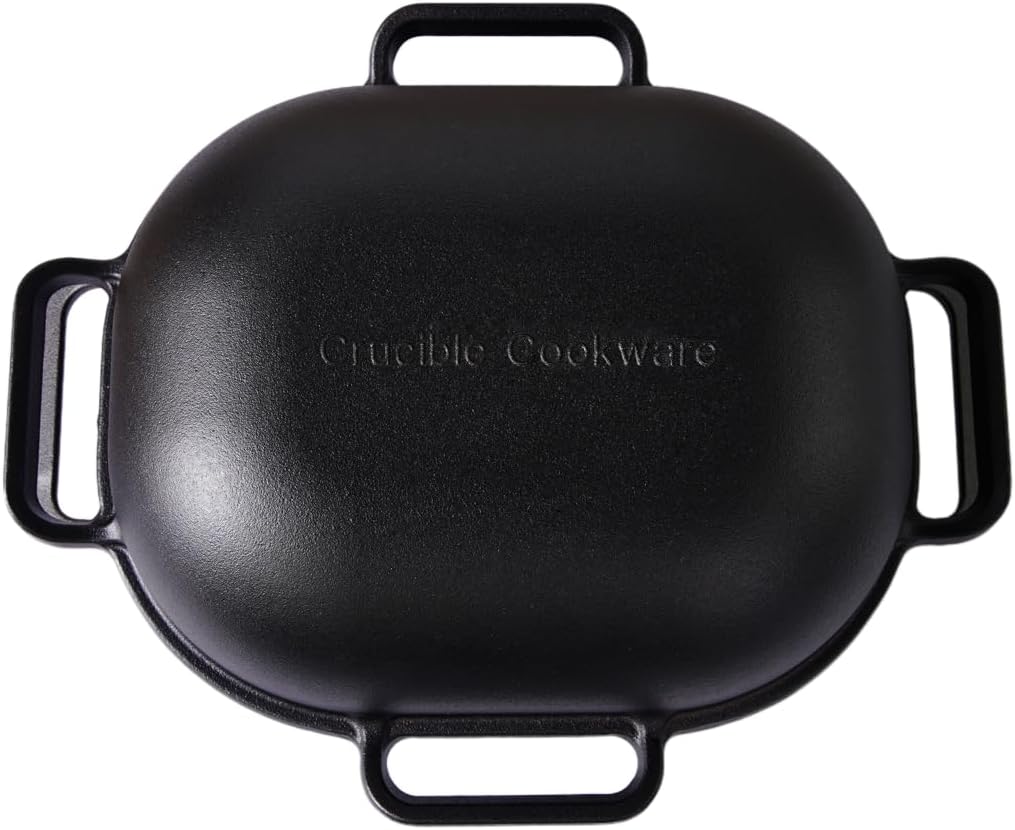 Crucible Cookware Extra Large Cast Iron Artisan Bread Pan 6 Loop Handles Deep Lid for Steam Baking - Image 5