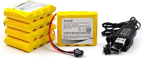 (5-Pack) 4.8V AA 600mAh Ni-Cd Battery Pack Compatible with 1/18