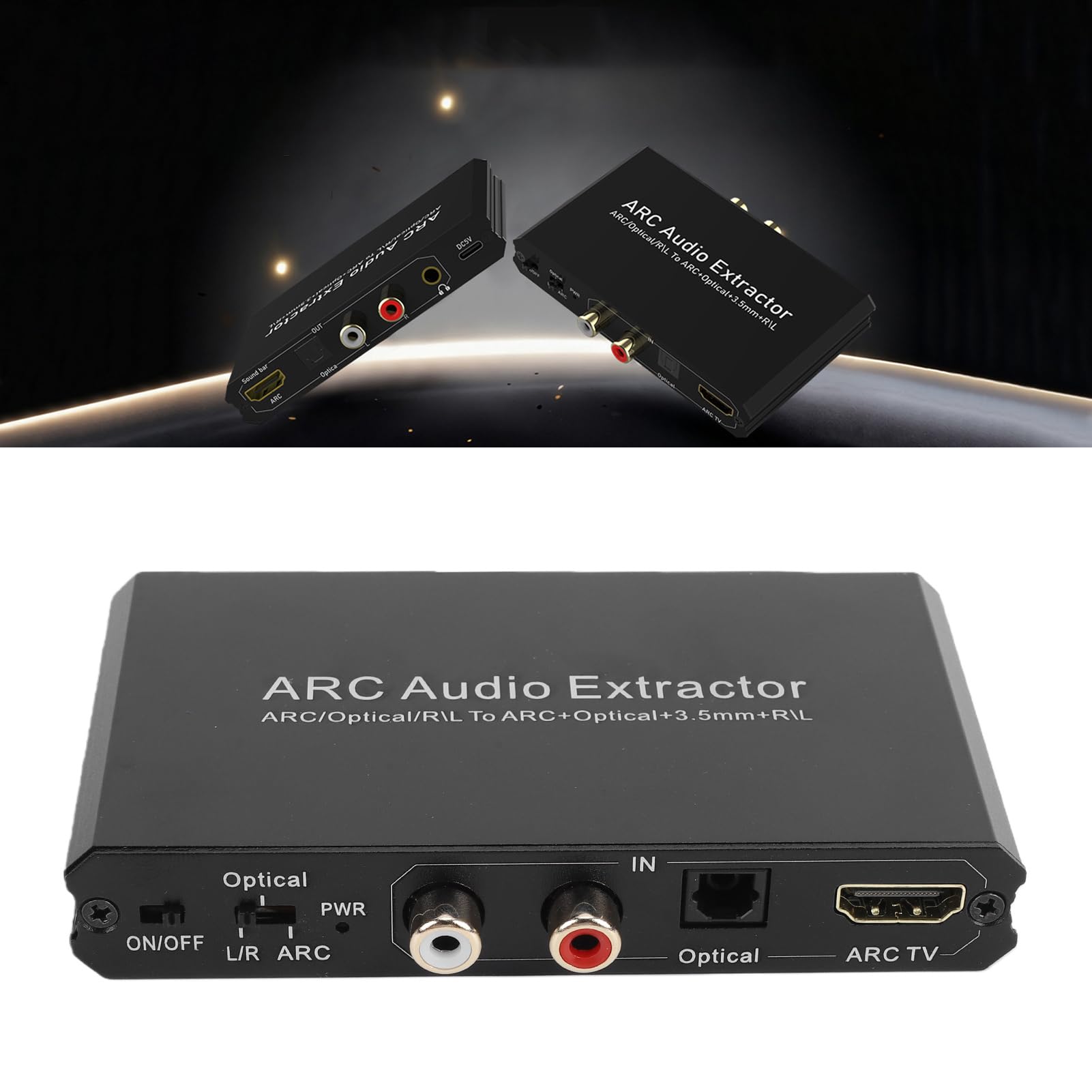 Generic ARC Sound Extractor Convertitore Digitale-analogico DAC Ad Alta Definizione da 24 Bit 192 KHz per Sistemi Home Theatre
