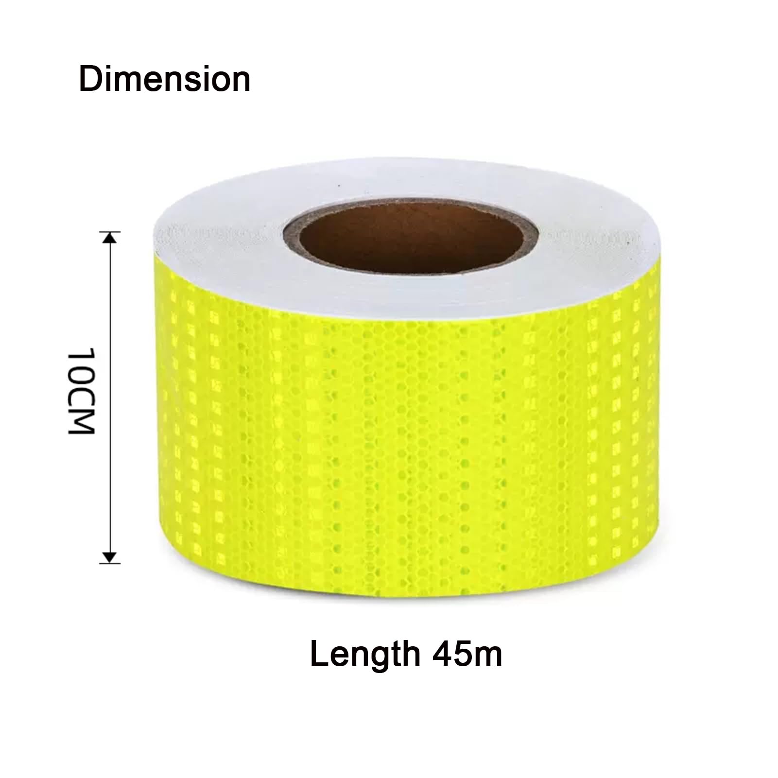 Reflektierendes Klebeband, reflektierendes Warnband, wasserfest, selbstklebend, Sicherheitsband, reflektierende Aufkleber for Fahrrad, Motorrad, Auto, Dekoration, 10 cm x 45 Meter(Yellow)