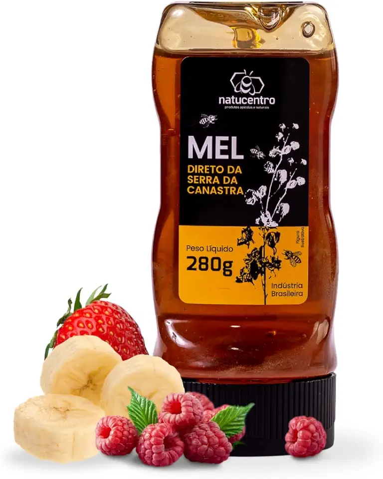 Natucentro Mel Puro Canastra 280g - Mel com Blend de Floradas Silvestres da Serra da Canastra, Saboroso e Equilibrado, Adoçante Natural e Saudável, Auxílio ao Sistema Imunológico, Fonte natural de energia