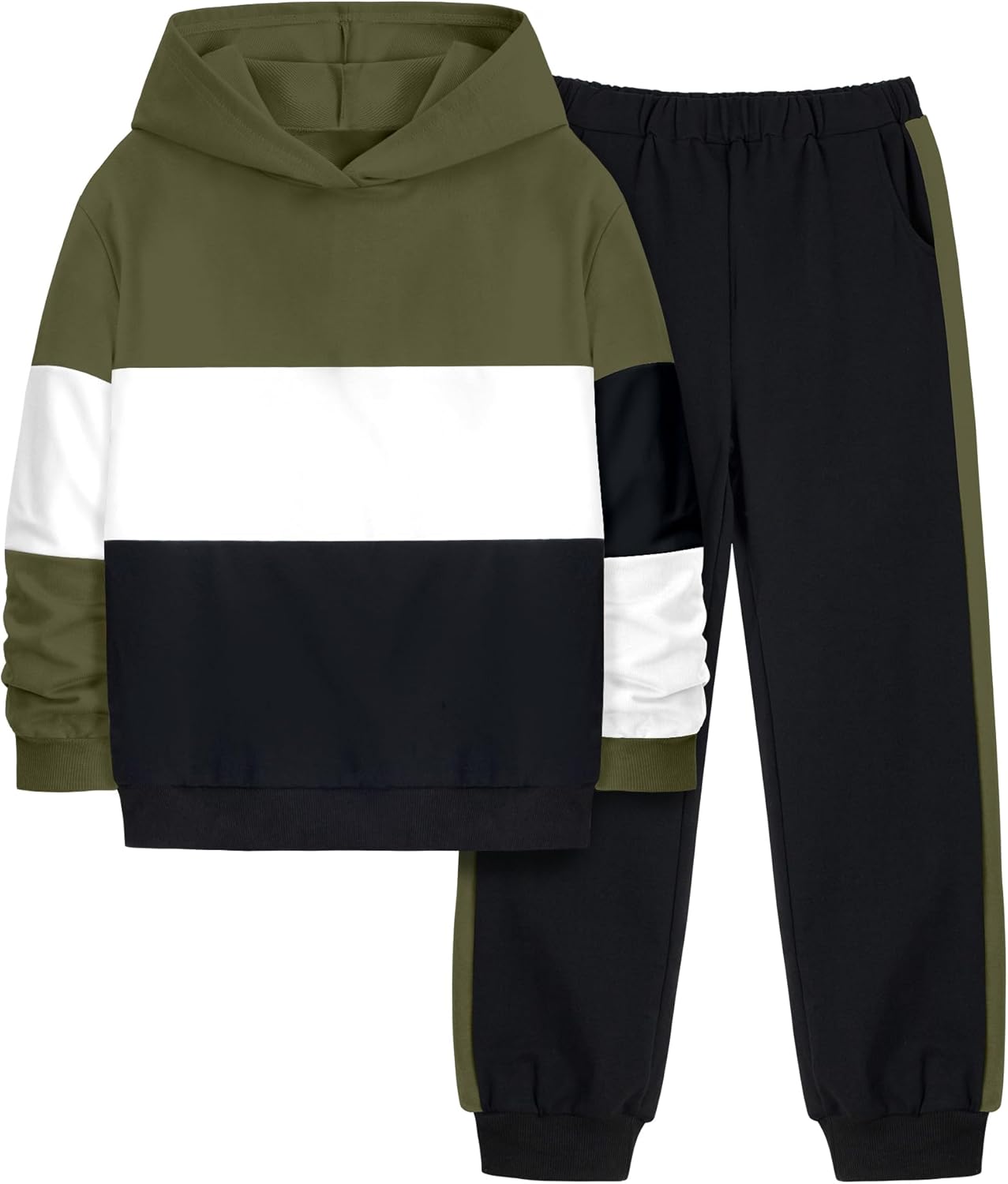 Crazyme Boys Clothes Long Sleeve Hoodie Sweatshirts and Sweatpants Set 2 Piece Fall Winter Boys Hoodies Size 6-14