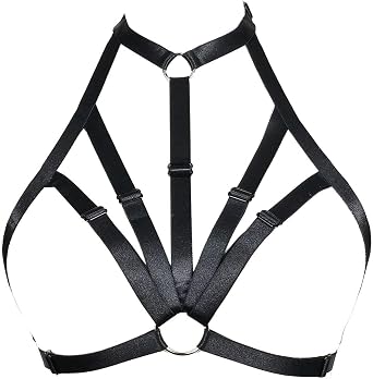 Women Harness Caged Bra Body Harness Cupless Bra Elastic Lingerie Punk Gothic Style Strappy Bralette