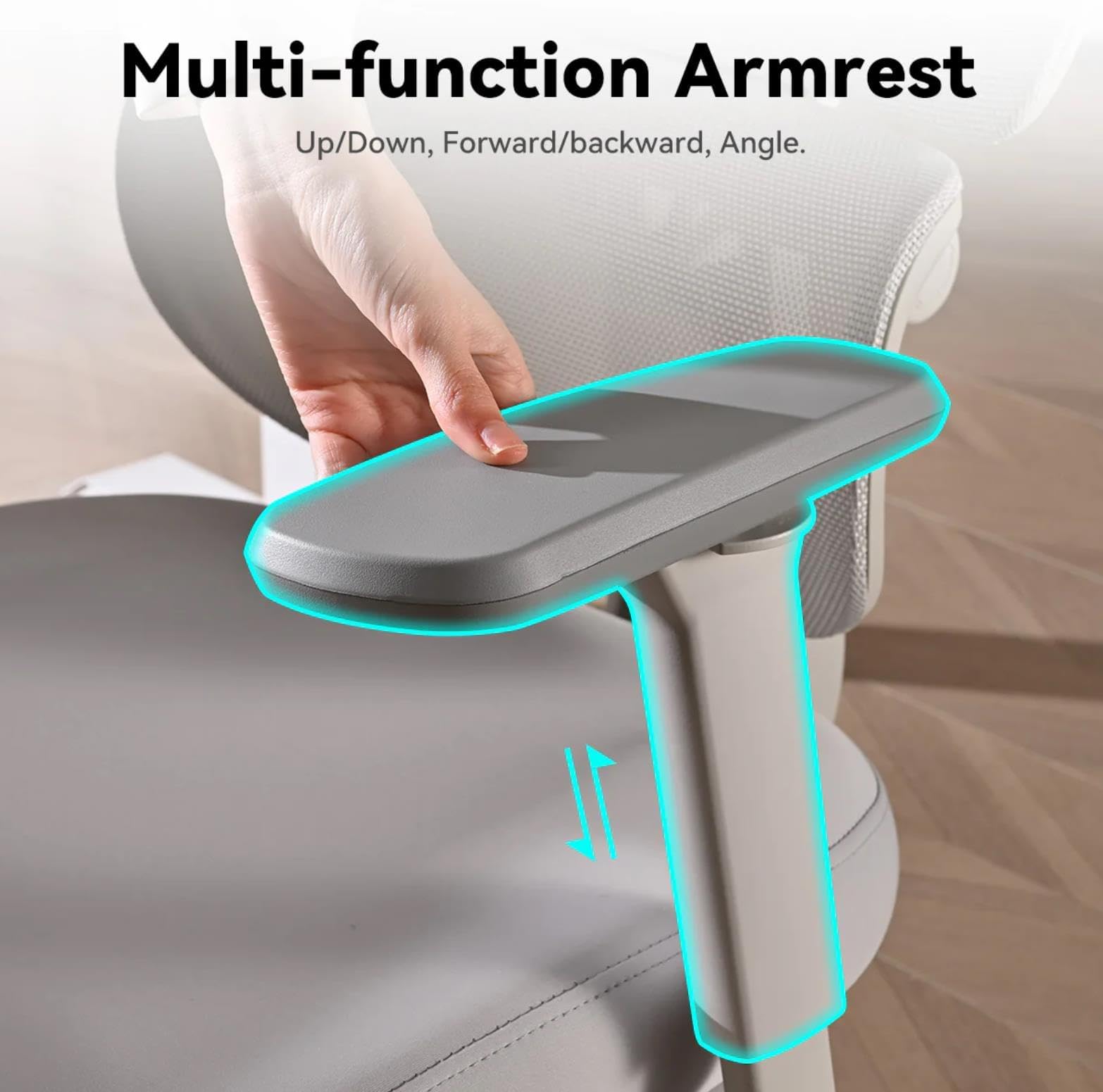 MUSSO E600SE Ergonomiczne krzesło biurowe, 3-poziomowe regulowane podparcie lędźwiowe, 3D regulowany podłokietnik i zagłówek z podnóżkiem, dostosowane dla ochrony kręgosłupa kobiet i nastolatków
