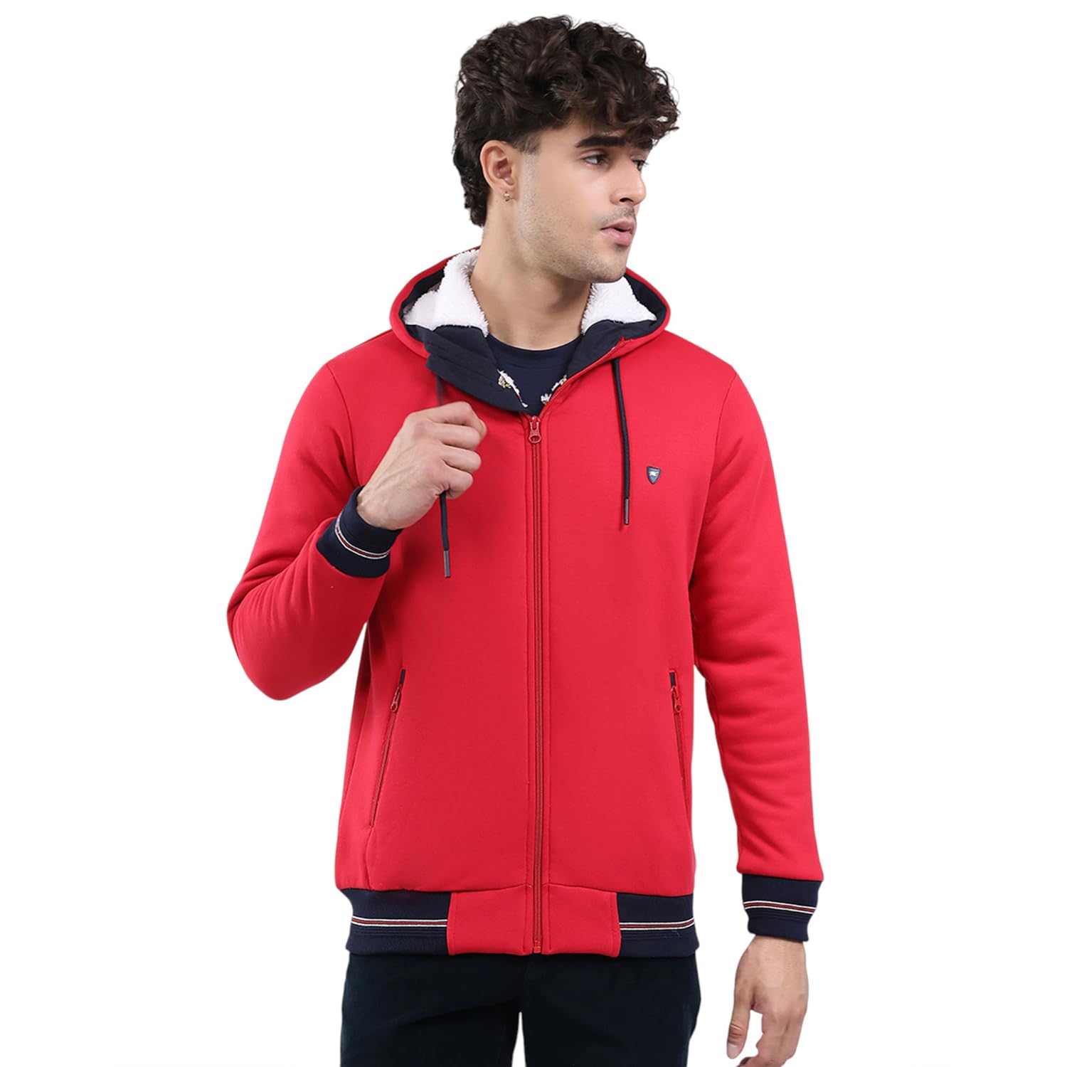 monte carlo Men Regular Fit Solid Printed Hooded Neck Zipper Closure Full Sleeve Winter Men Sweatshirt (Pack of 1)-picture-38