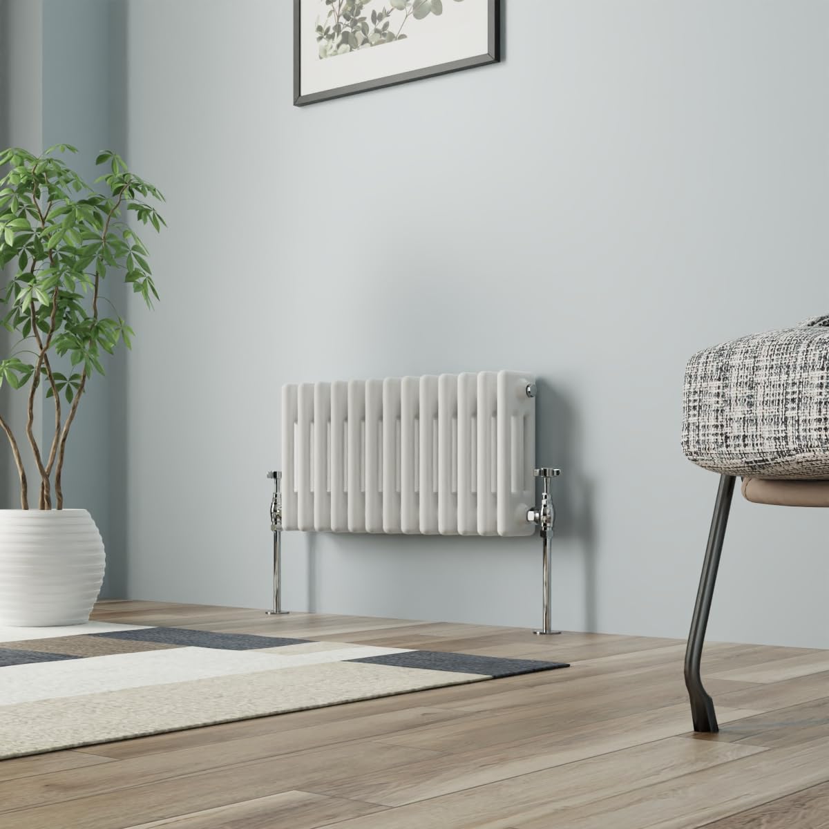NRG Column Radiator Gloss White 300x607mm Triple Cast Iron Rads