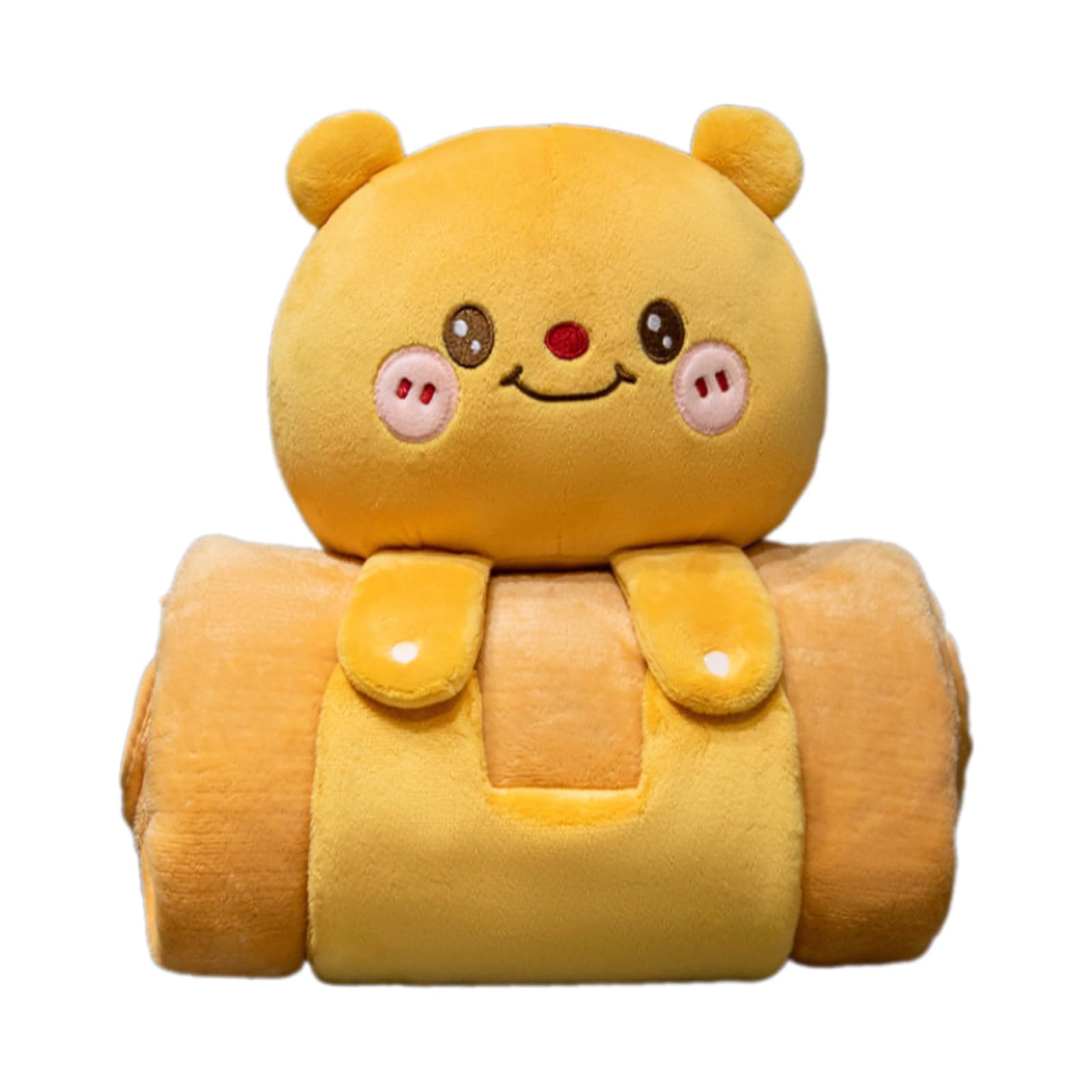 Oreiller peluche 2-en-1 pliable et couverture de climatisation voiture