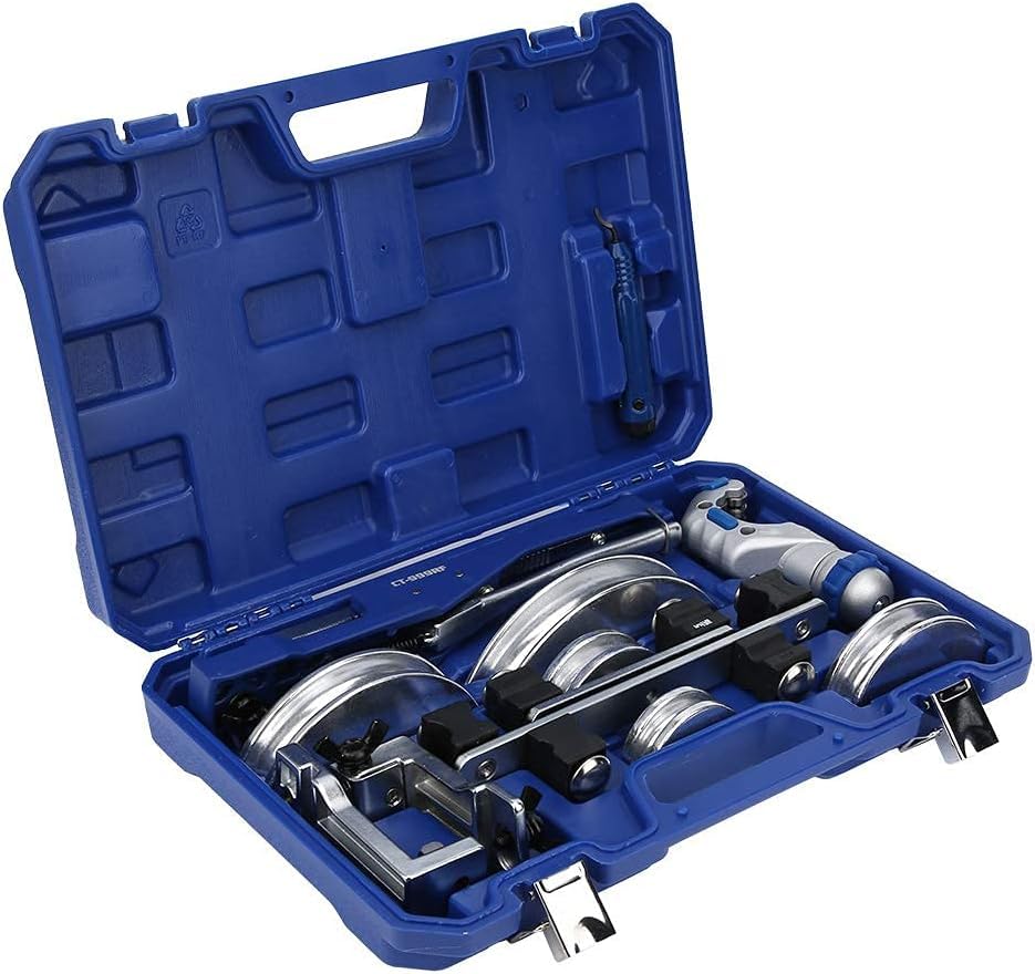 Piegatubi manuale da 22 mm, resistente, strumento a leva a cricchetto per piegare tubi in rame, ottone, alluminio e acciaio - Macchina piegatubi manuale