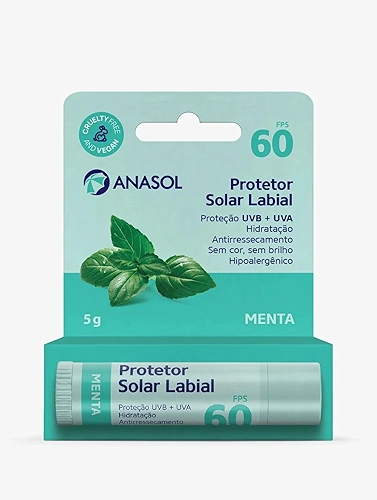 Protetor Solar Labial FPS 60 Menta 5g - Anasol