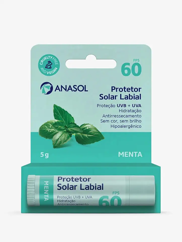 Protetor Solar Labial FPS 60 Menta 5g - Anasol