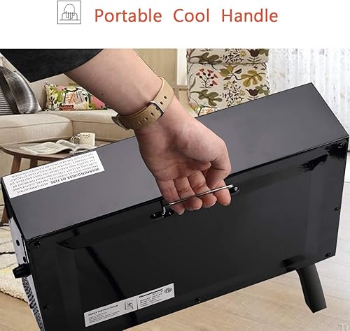 Miniatura 8 de Homeleader ETL - Calentador radiante portátil, calentador de espacio interior de 1250 W1500 W, calentamiento rápido con termostato ajustable,