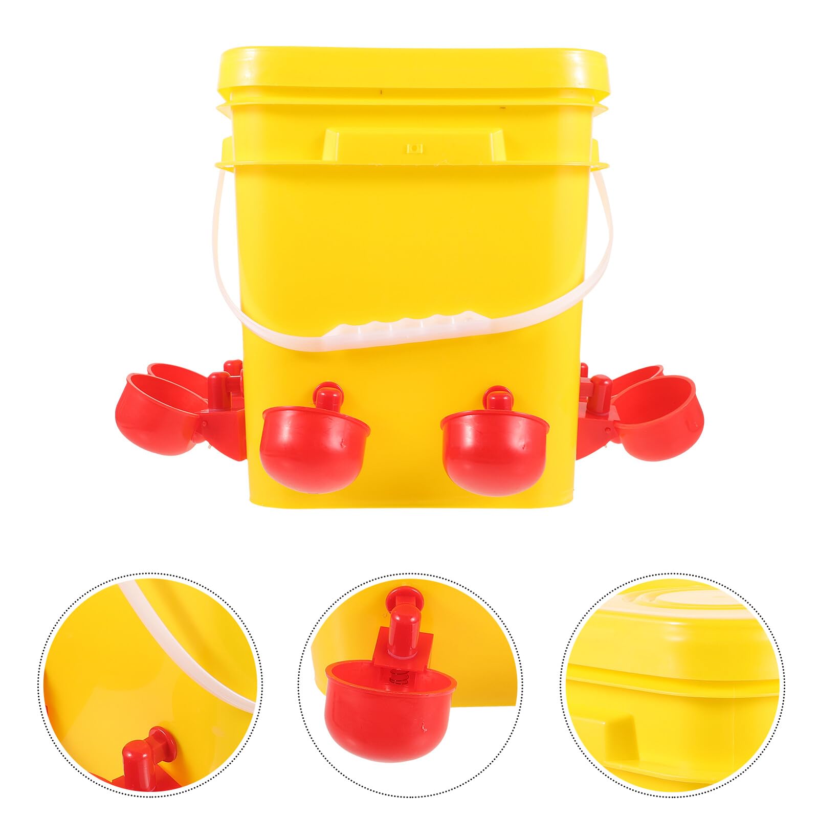 Anneome Mangiatoia Automatica Per Pollame Secchio Da 12l e 8 Bacinelle, Contenitore Alimentazione Polli Resistente Uv, Facile Da Pulire Per Allevamenti Domestici All’aperto