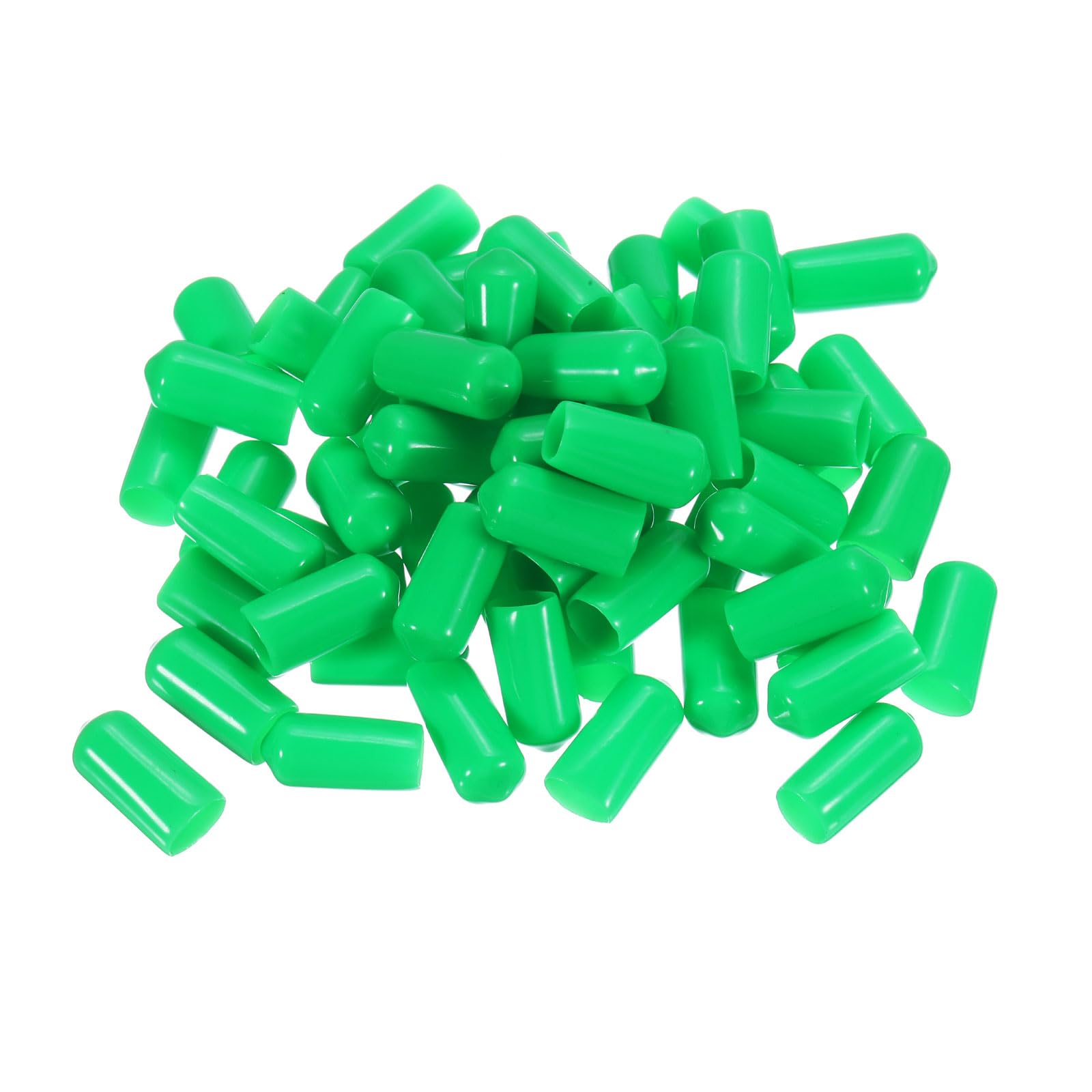 uxcell 100pcs Rubber End Caps 9.5mm(3/8") ID Vinyl PVC Round Tube Bolt Cap Cover Screw Thread Protectors Green