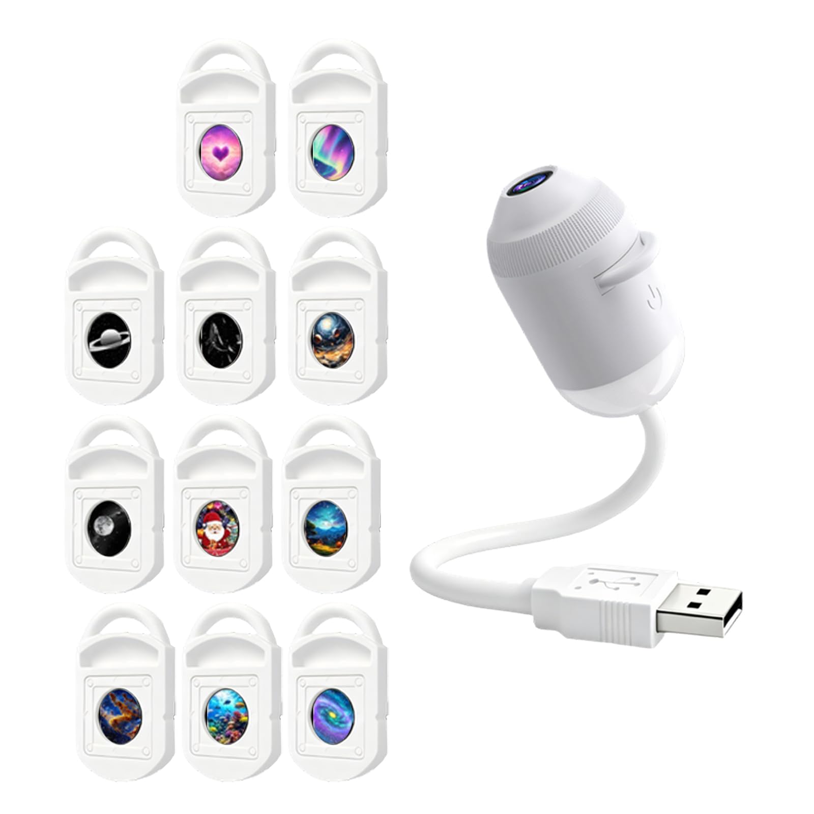 Tsophreniq 360 Degree Rotating Projector Light ABS USB Powered for Car Roof Bedroom Camping Use Manual Rotating Projection Light