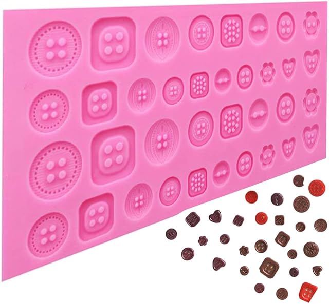 IYBQIU Mould for Cake Decorating Button Baking Mold Button Cake Mold Silicone Cake Mold Cake Cupcake for Making Chocolate Cake Jelly Dome Mousse, Pink