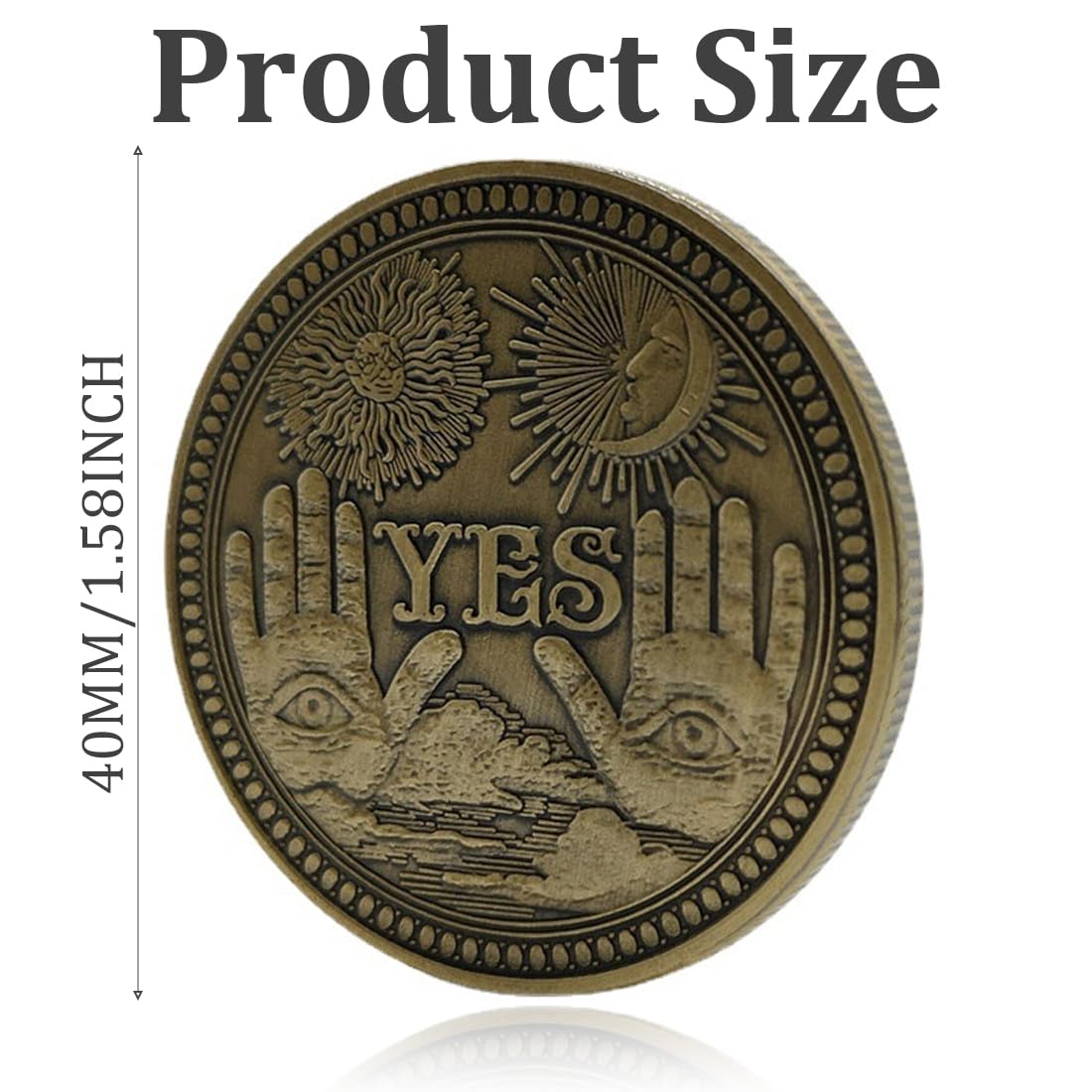 1 Pcs Yes NO Pièce de Prise de décision de Lettre Oui Non Pièce de Monnaie de défi Ornements de pièce de décision
